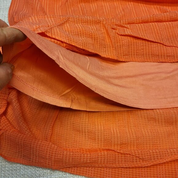 Sunkist Gingham Embroidered  Sleeveless Dress With Ruffle Straps Anthropologie - Picture 8 of 16